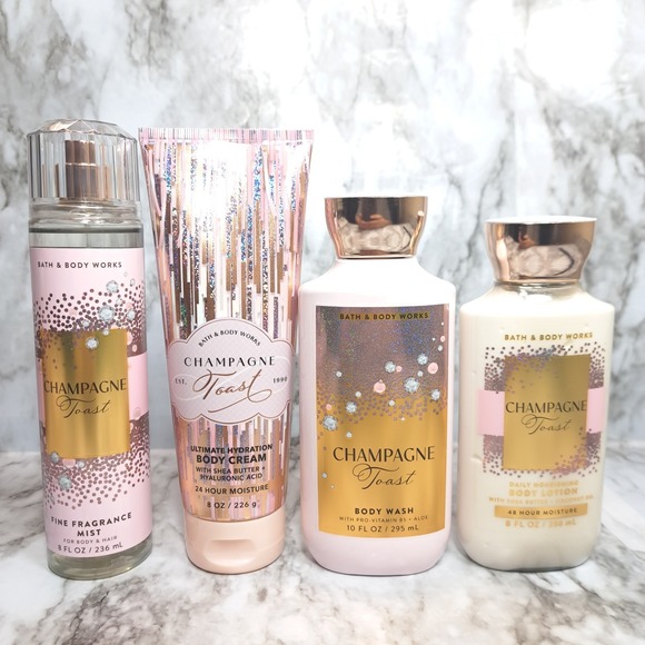 Bath and Body Works Champagne Toast Gift SET Full Size 4 Pc‎ NEW - Picture 2 of 9